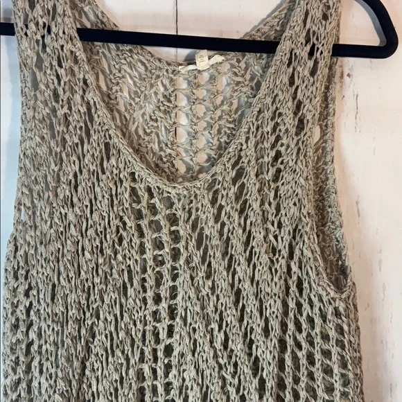 Eileen Fisher Taupe Knit Tank Top. Hand knit with Italian yarn - Picture 2 of 4